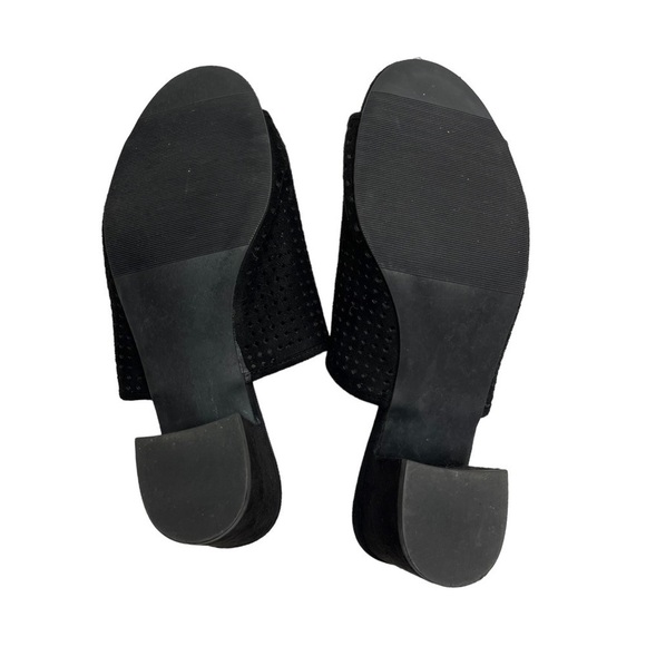 George Mules black Peep Toe slide fits 8 - 8.5 US heels - Picture 9 of 11